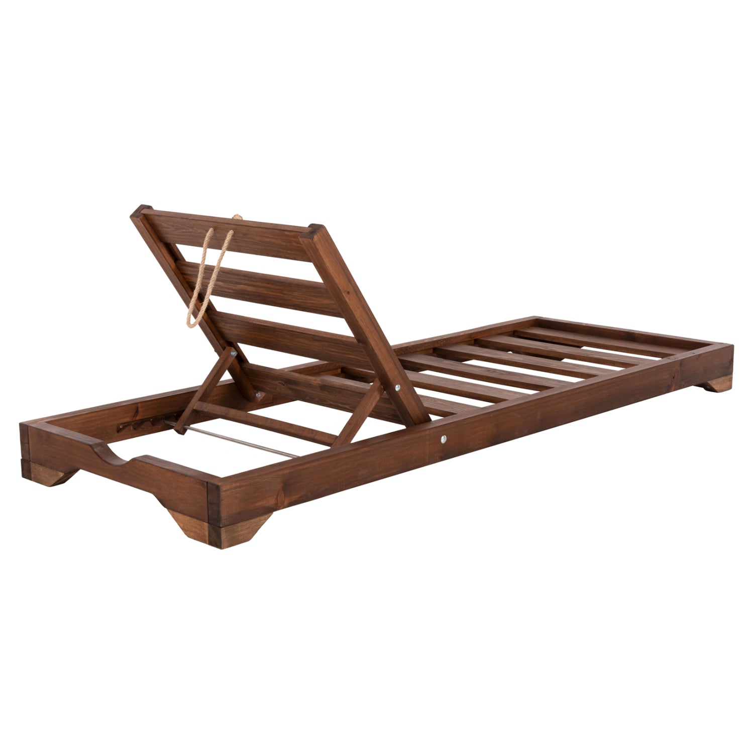 Шезлонг  IKARIA  борова дървесина /цвят орех 80x208x100см
