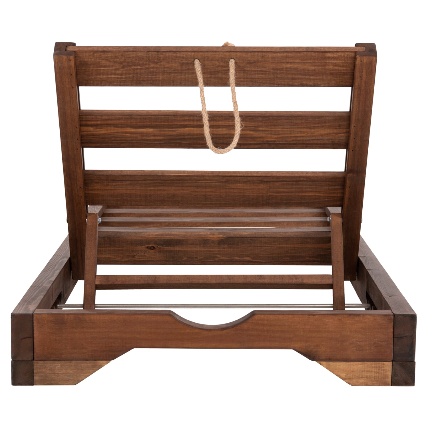 Шезлонг  IKARIA  борова дървесина /цвят орех 80x208x100см