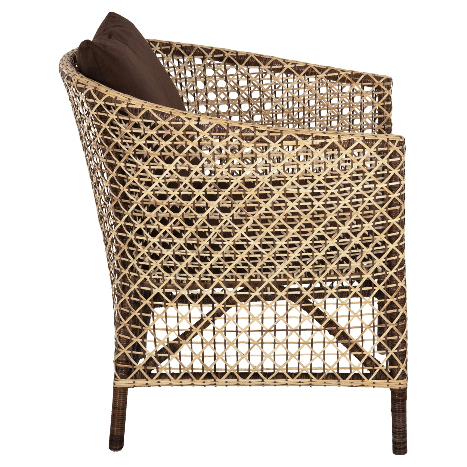 Градински фотьойл Силмар с кафяви възглавници 82x76x85см