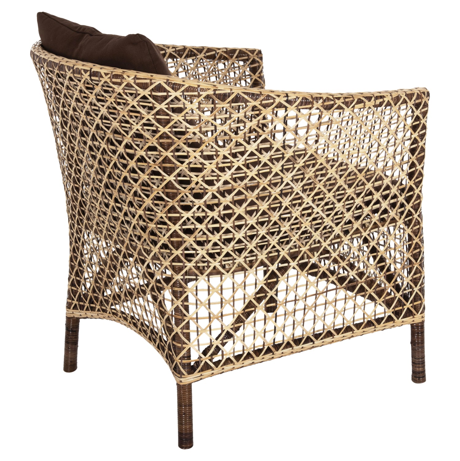 Градински фотьойл Силмар с кафяви възглавници 82x76x85см