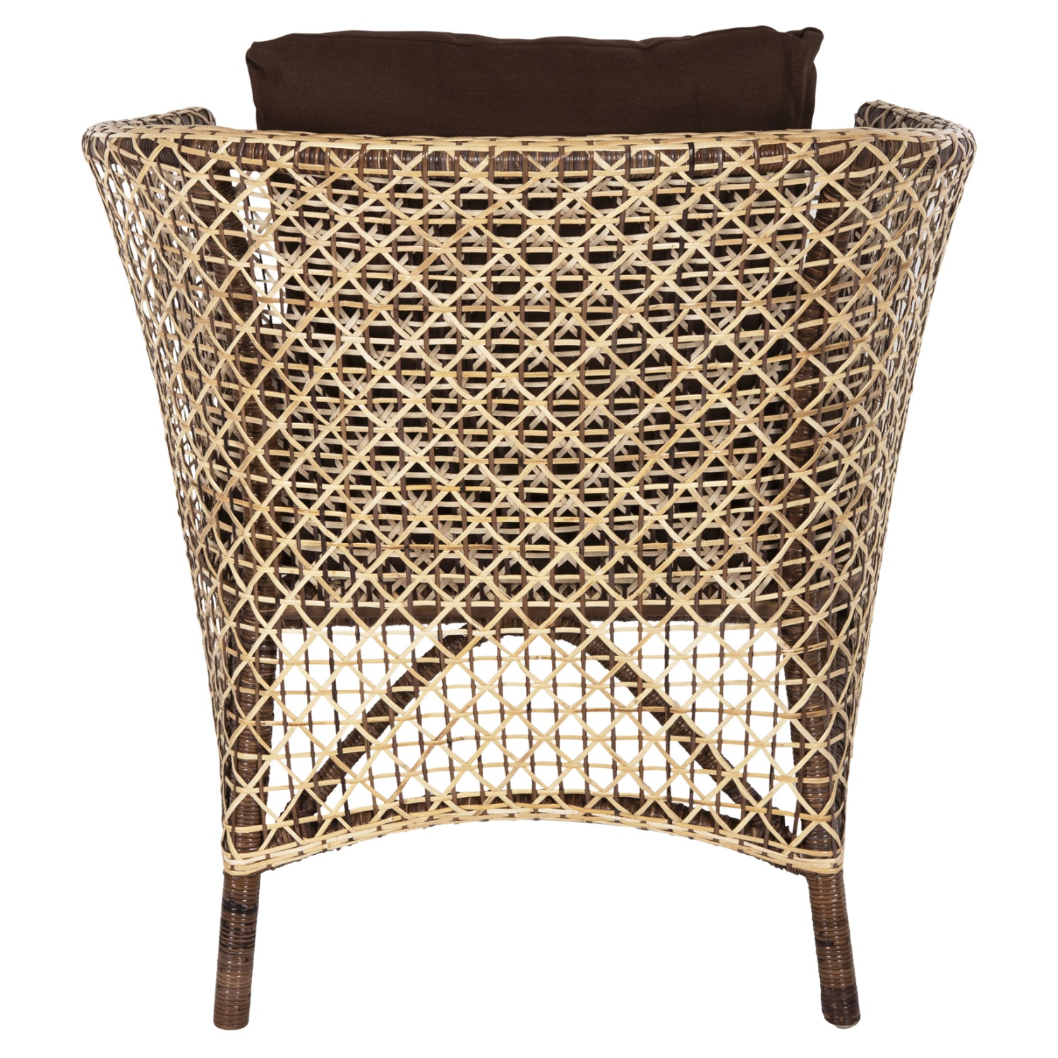 Градински фотьойл Силмар с кафяви възглавници 82x76x85см