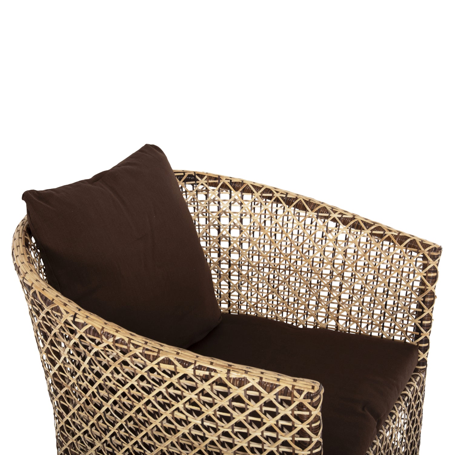 Градински фотьойл Силмар с кафяви възглавници 82x76x85см