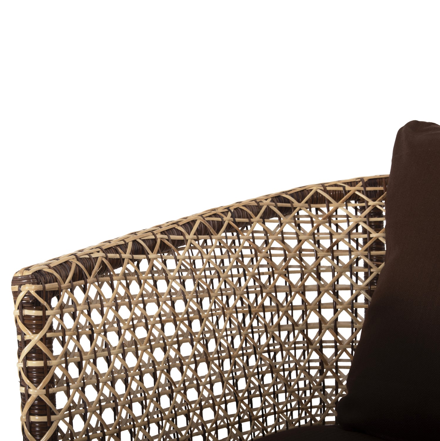 Градински фотьойл Силмар с кафяви възглавници 82x76x85см