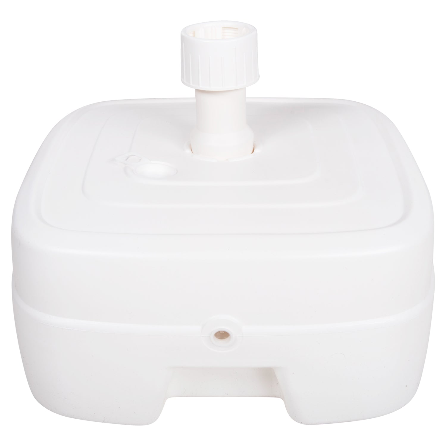 Пластмасова основа за чадър с колела / бяла - 33/50 мм стойка 46.5x23.5