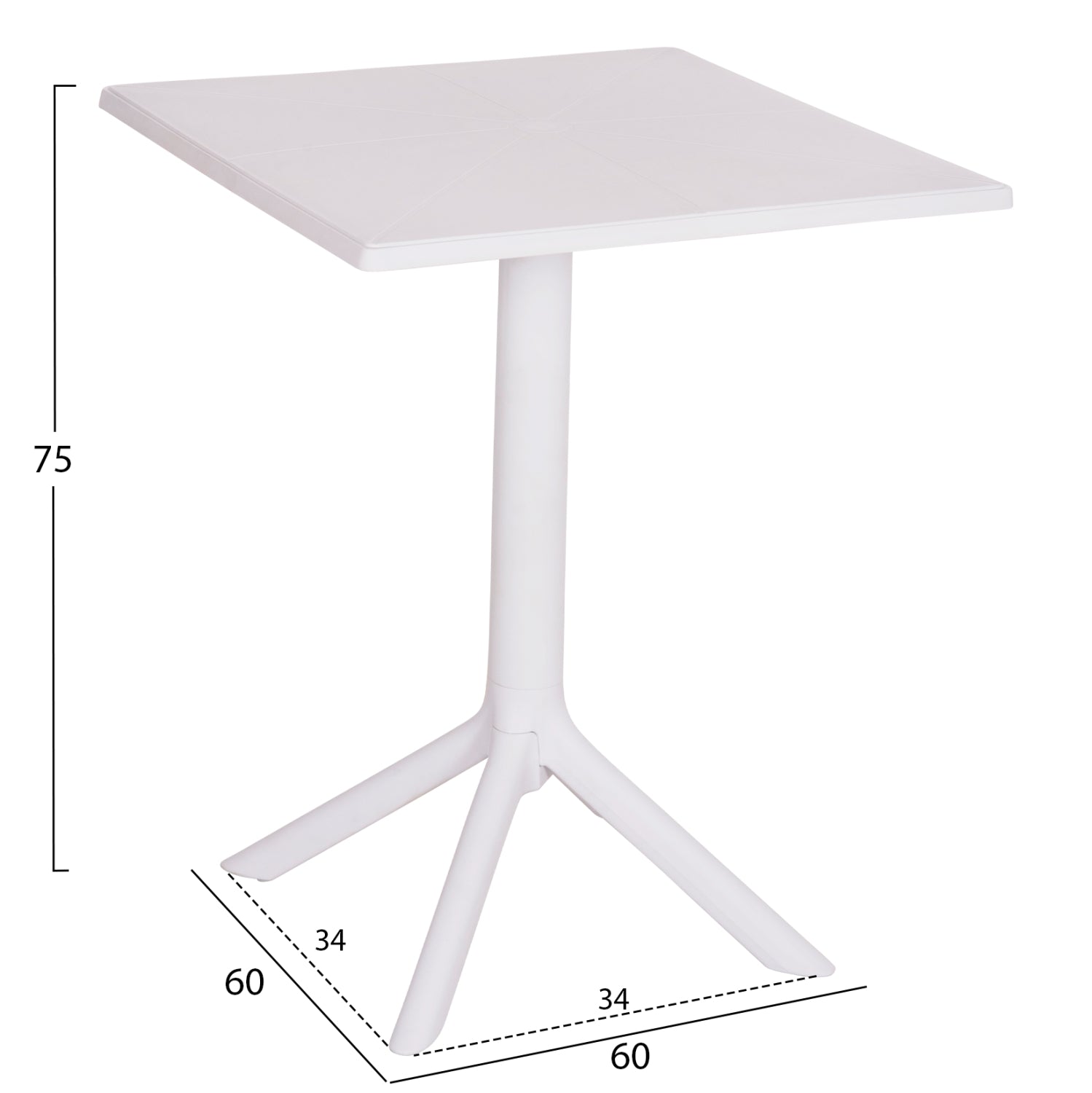 Маса Терин -бял цвят  60x60x75