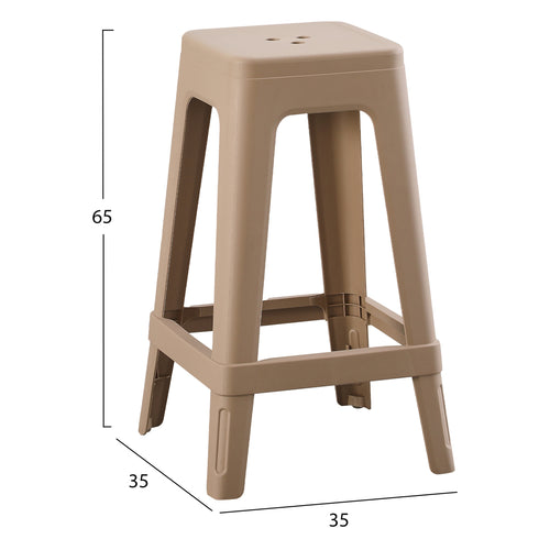Бар стол  ZEB цвят капучино полипропилен 35x35x65