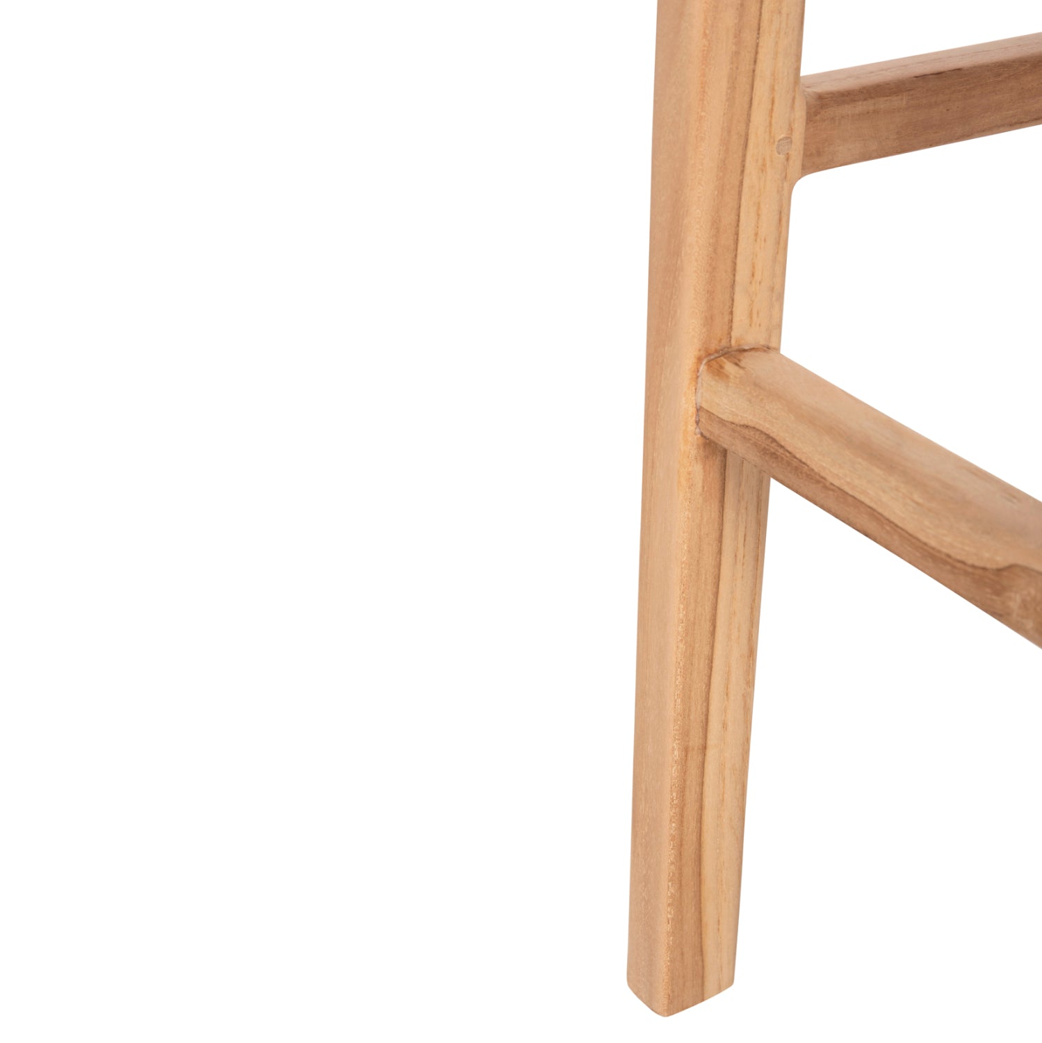 Бар стол с облегалка от тиково дърво и вискозно въже 40x45x100 см