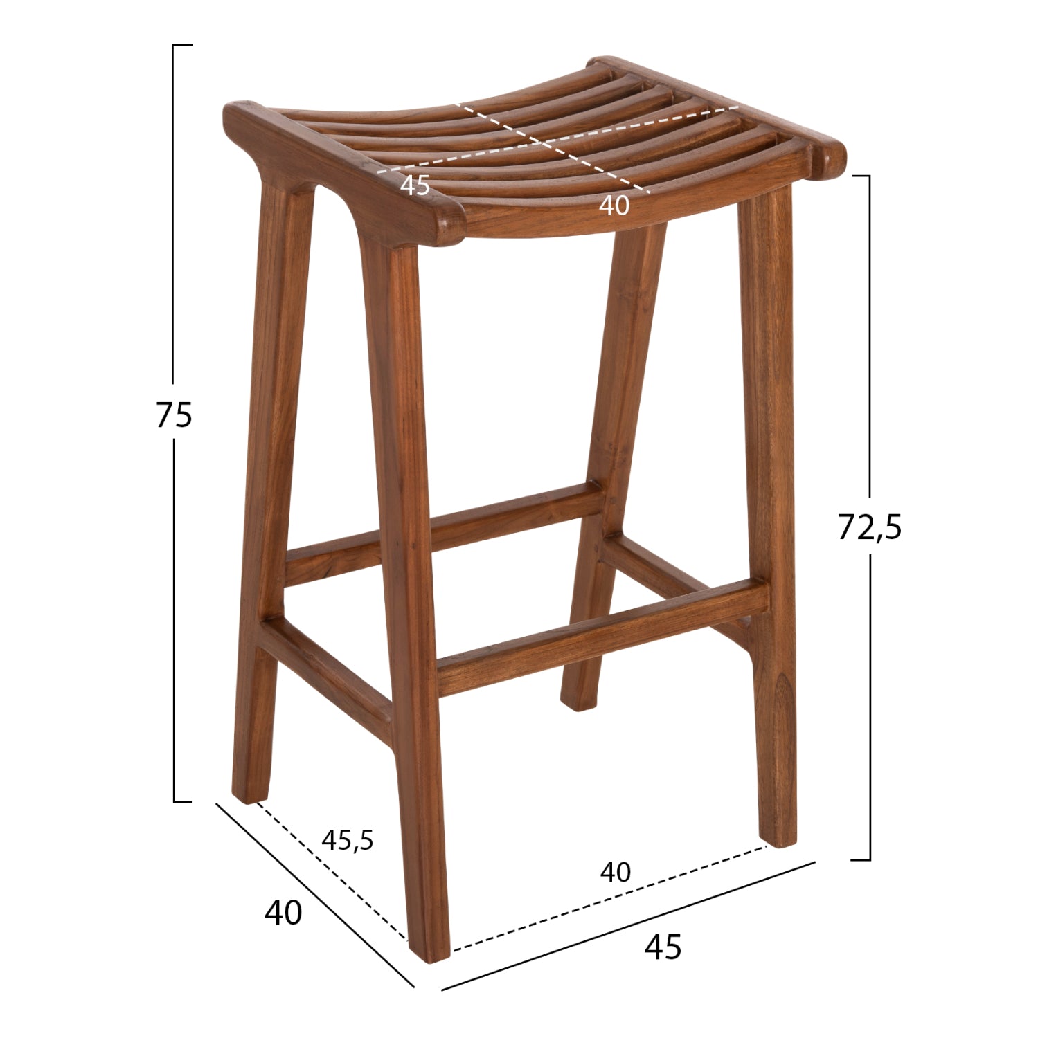 Бар стол  BUNDY натурал  45x40x75
