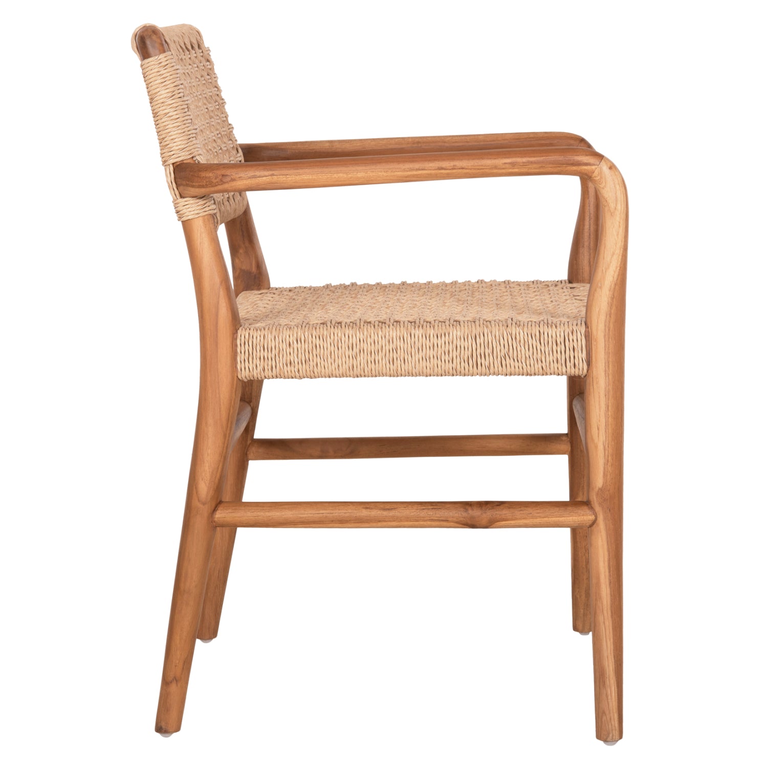 Кресло ROSCO тиково дърво-въже 56x54.5x78см
