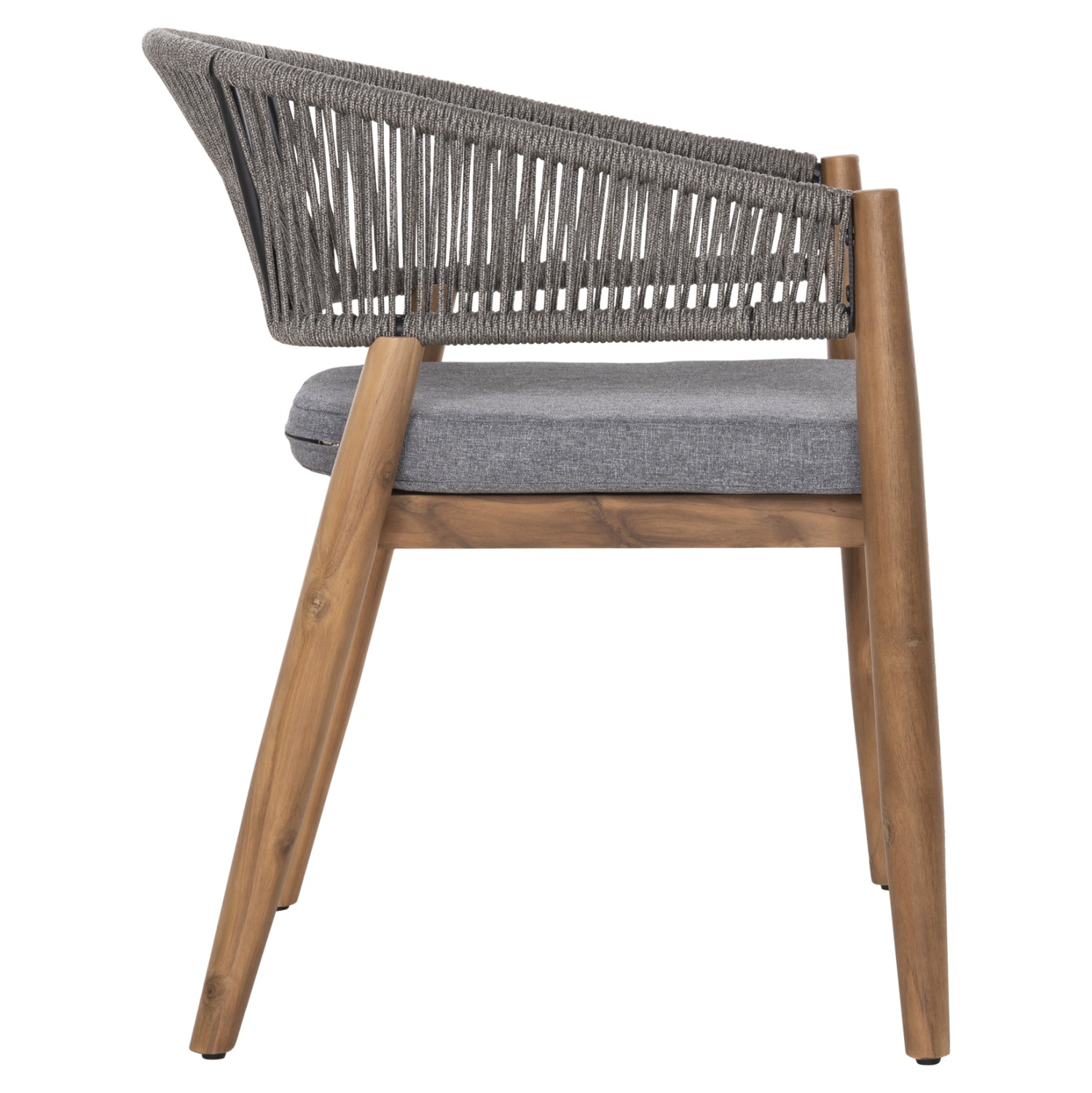 Градински стол NAVAN акациево дърво  с въже  в сиво 59x58x76см.