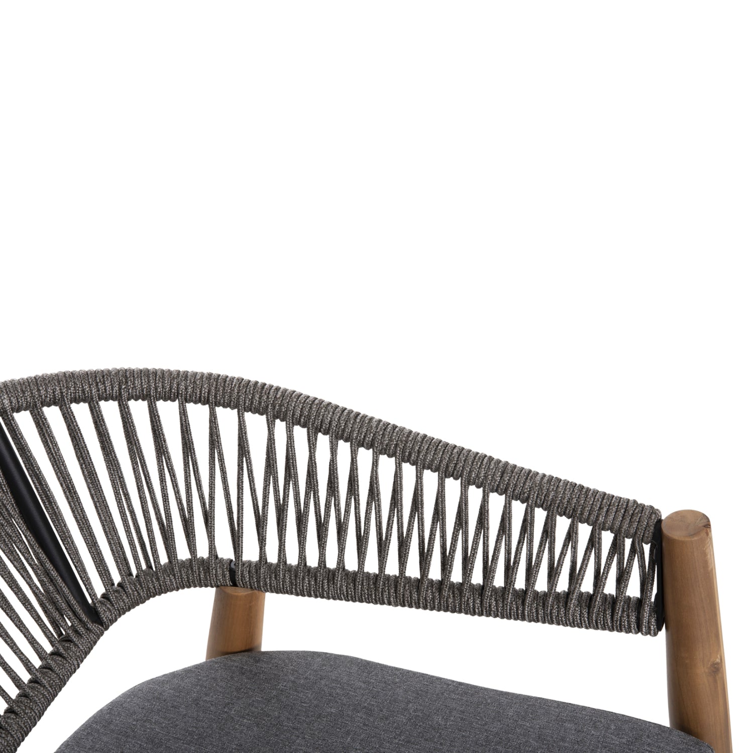 Градински стол NAVAN акациево дърво  с въже  в сиво 59x58x76см.