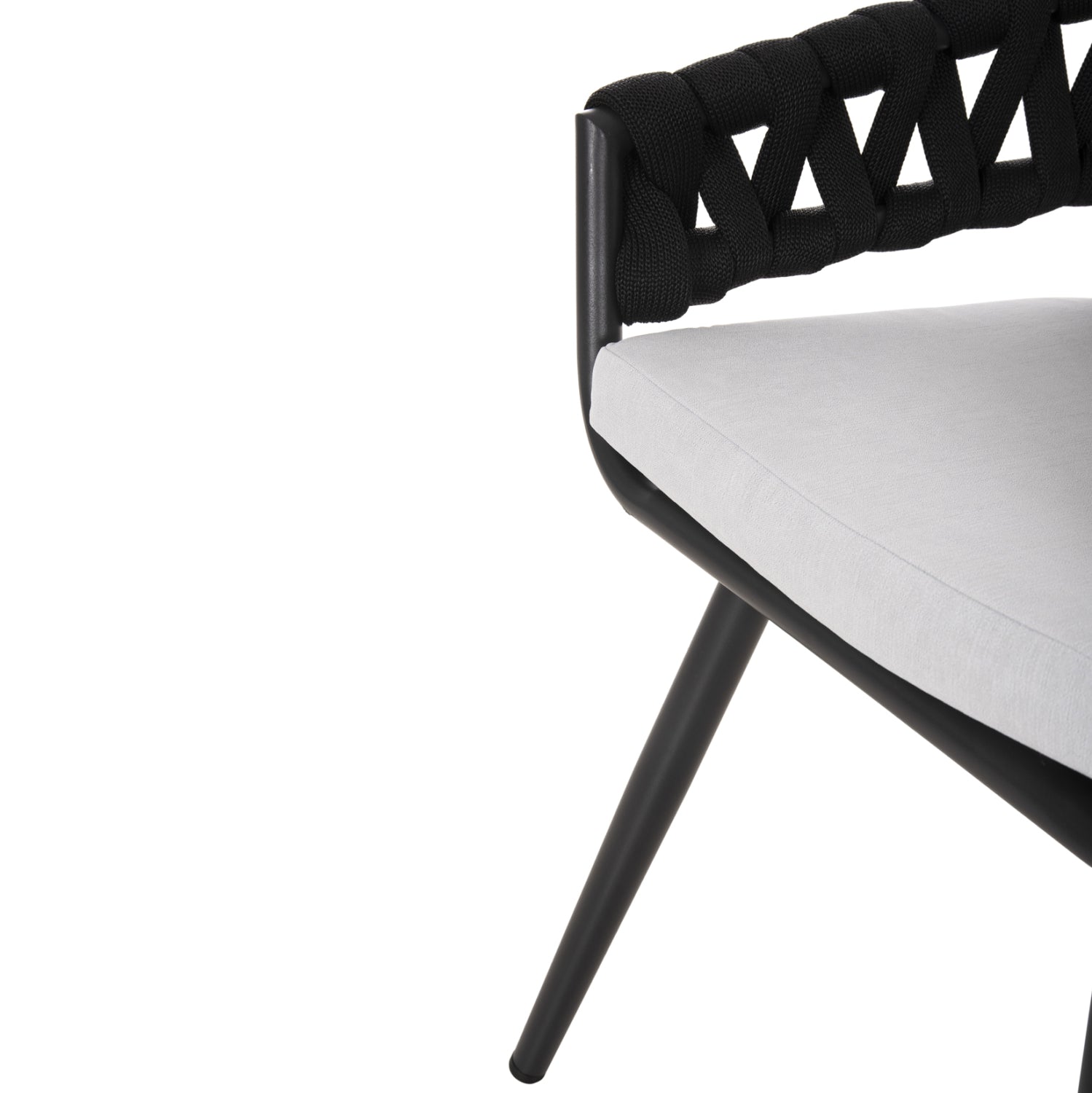 Кресло Kамдън алуминий/ цвят черен-екрю възглавница