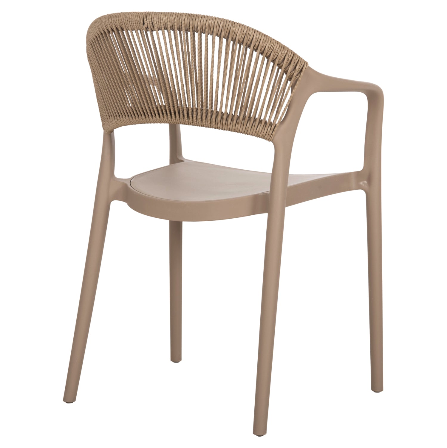 Стол полипропилен EVA  с бежово въже/капучино  56.5x53x80см.