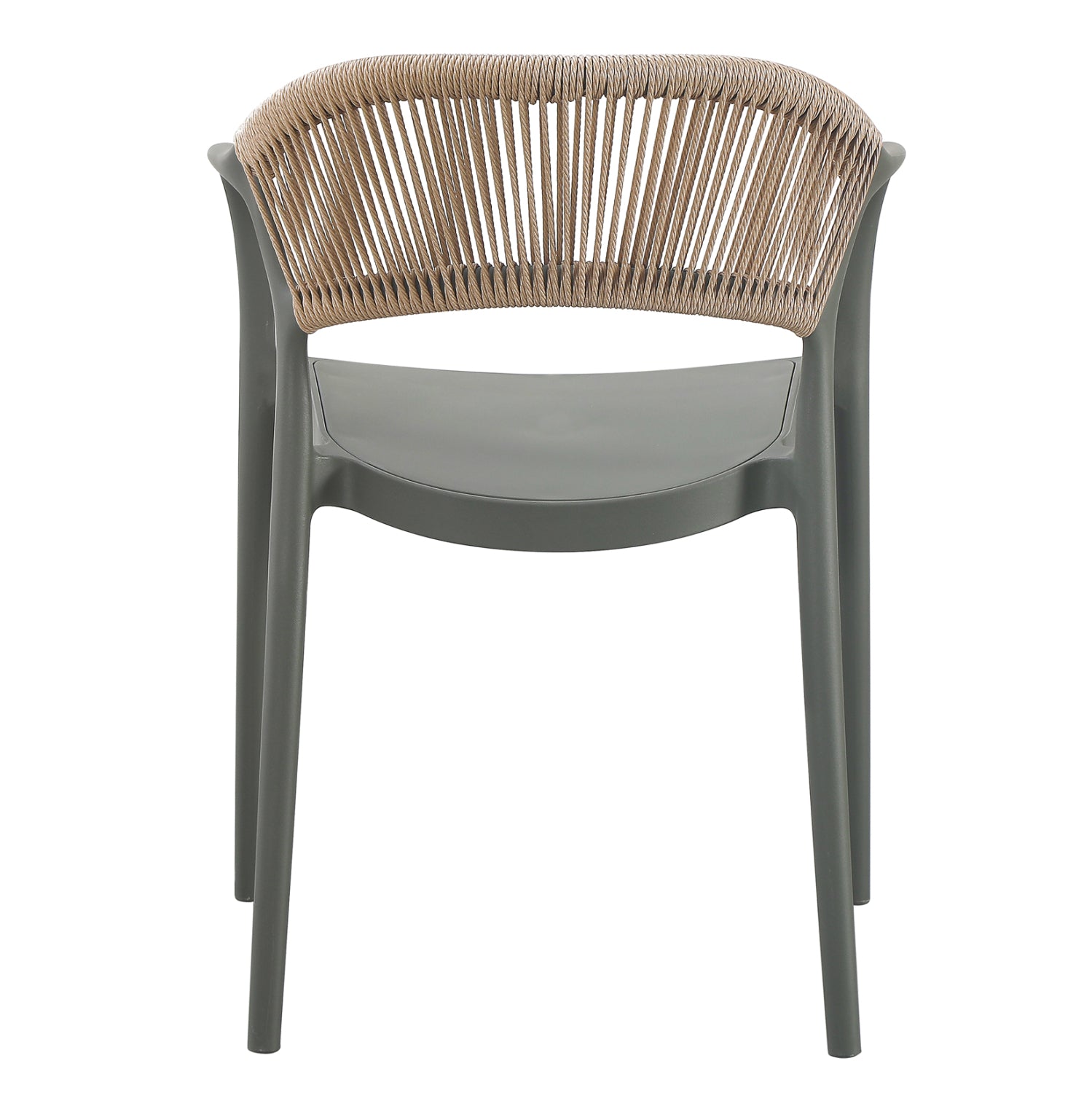 Полипропиленово кресло Еva маслиново зелено--pp бежово въже 56.5x53x80см.