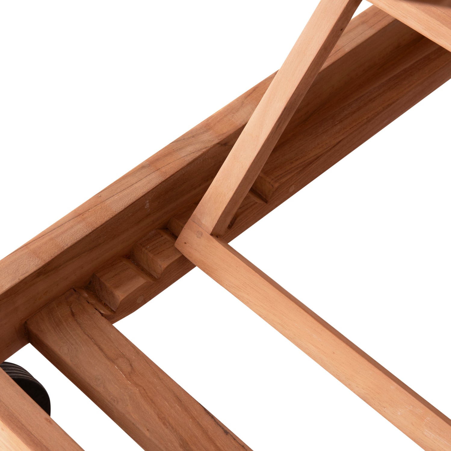 Шезлонг Стелано  с колелца, естествено тиково дърво, 200x65x31см