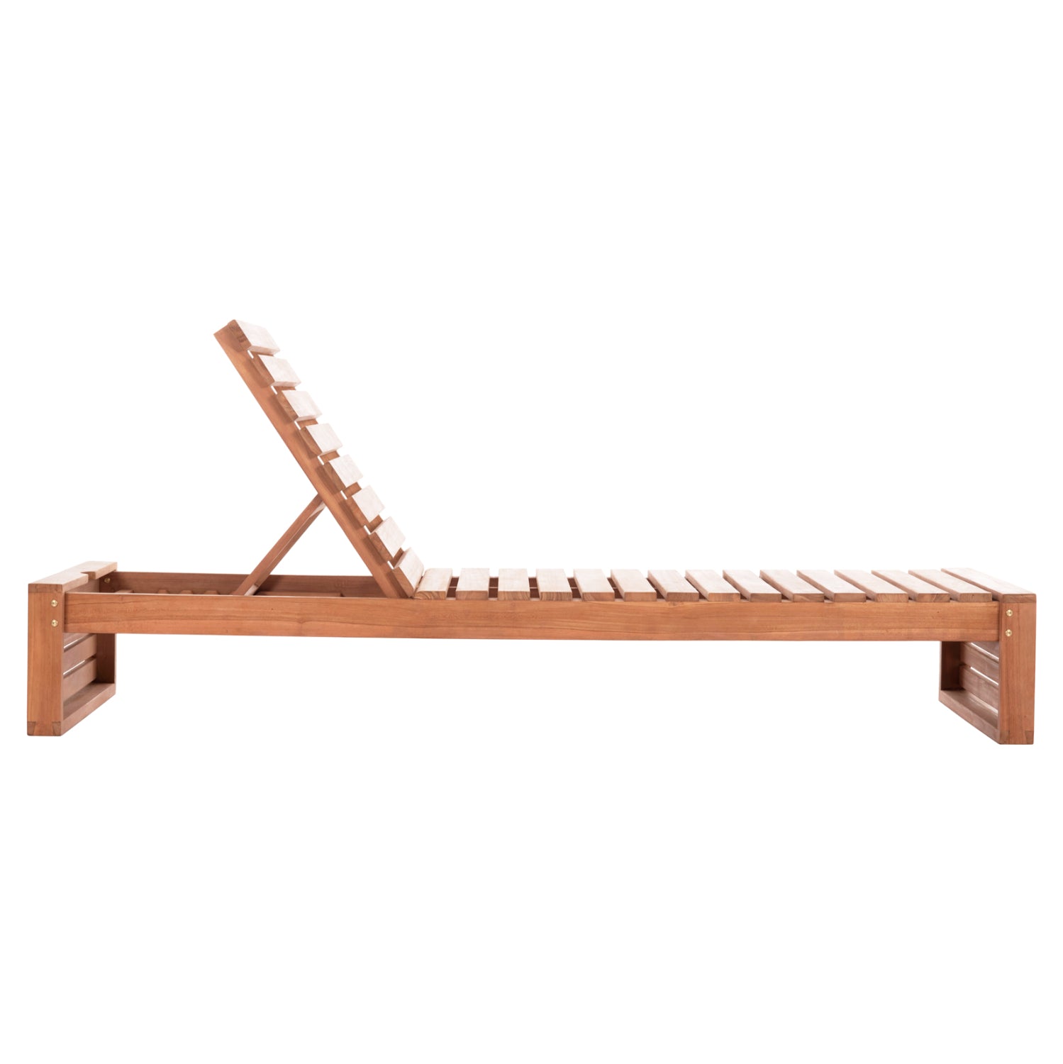 Шезлонг Жизел без възглавници от натурално тиково дърво 200x71x30см