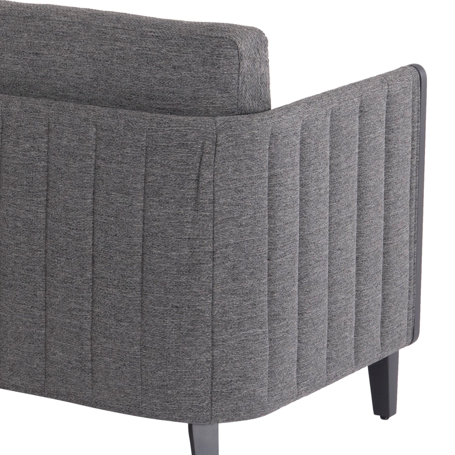 Комплект градински LARRY тъмно сив цвят/алуминий диван с 2 кресла и маса125x65x40,5