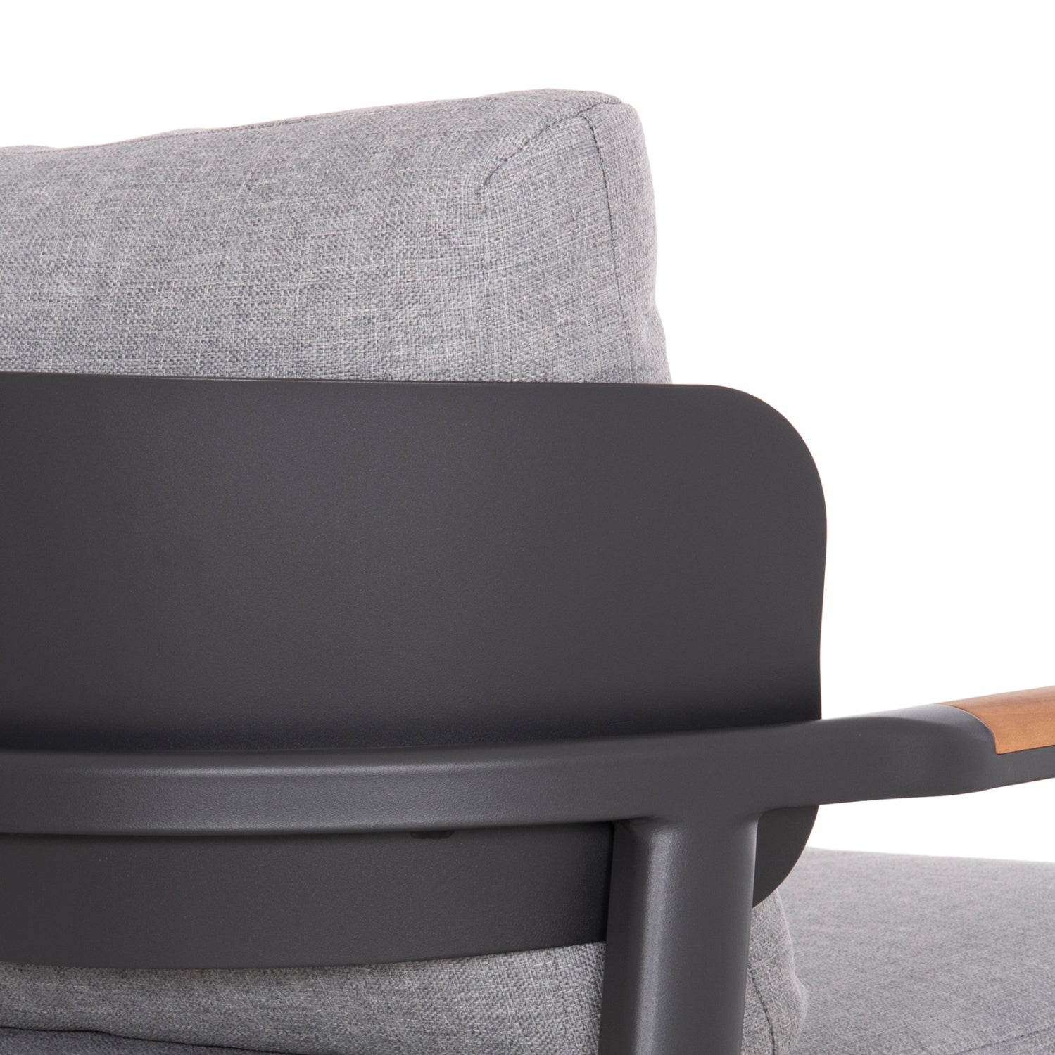 Комплект градински Лара цвят антрацит-натурал с маса 120x60-69x34