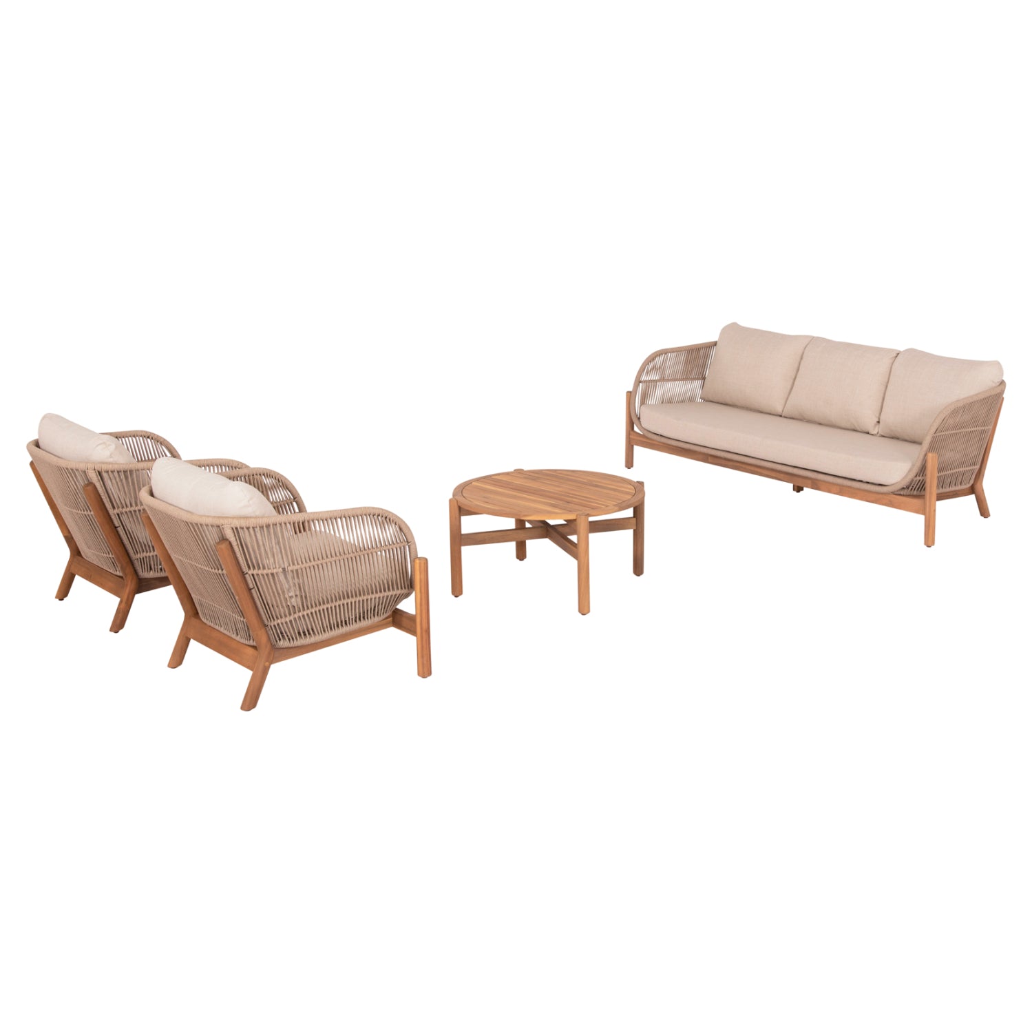 Комплект Санджи акация/алуминий -натурал