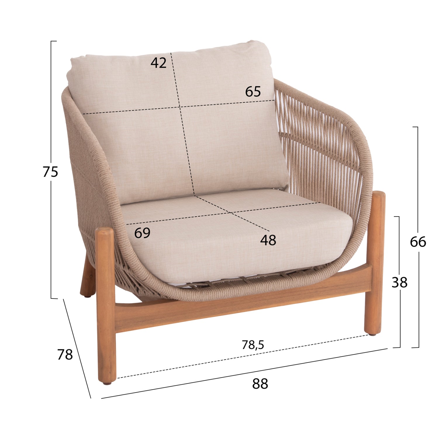 Комплект Санджи акация/алуминий -натурал