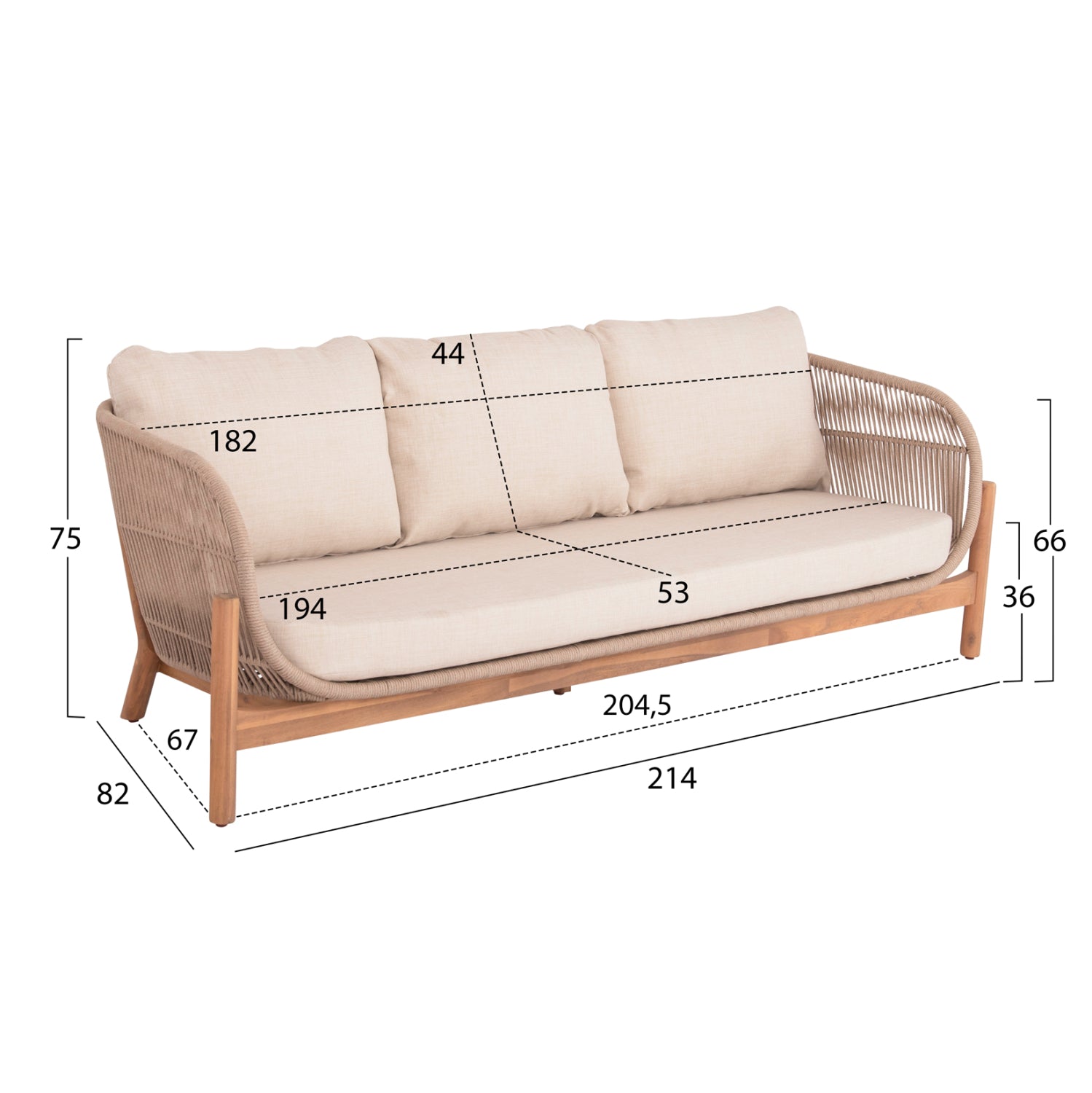 Комплект Санджи акация/алуминий -натурал