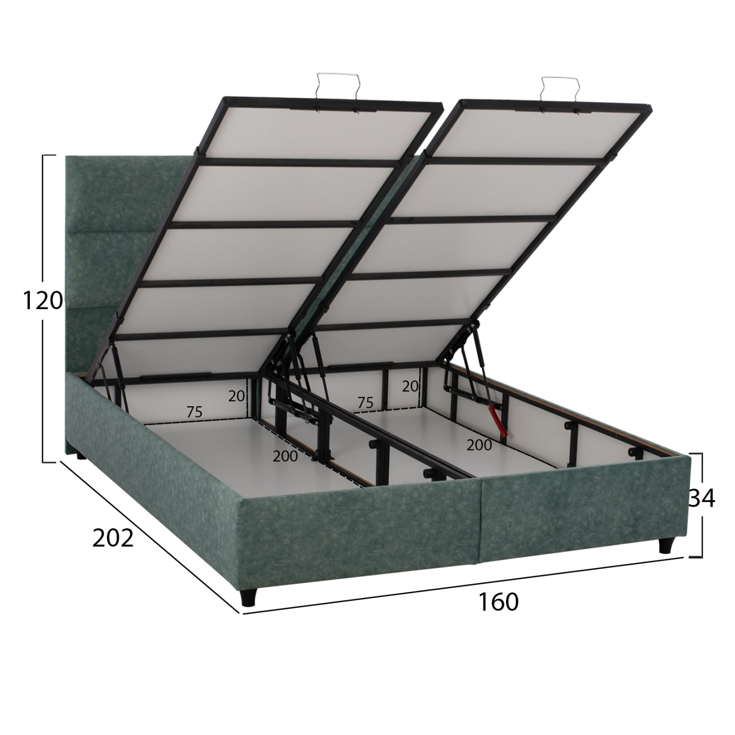 Легло Milo  зелен цвят   160x200 см