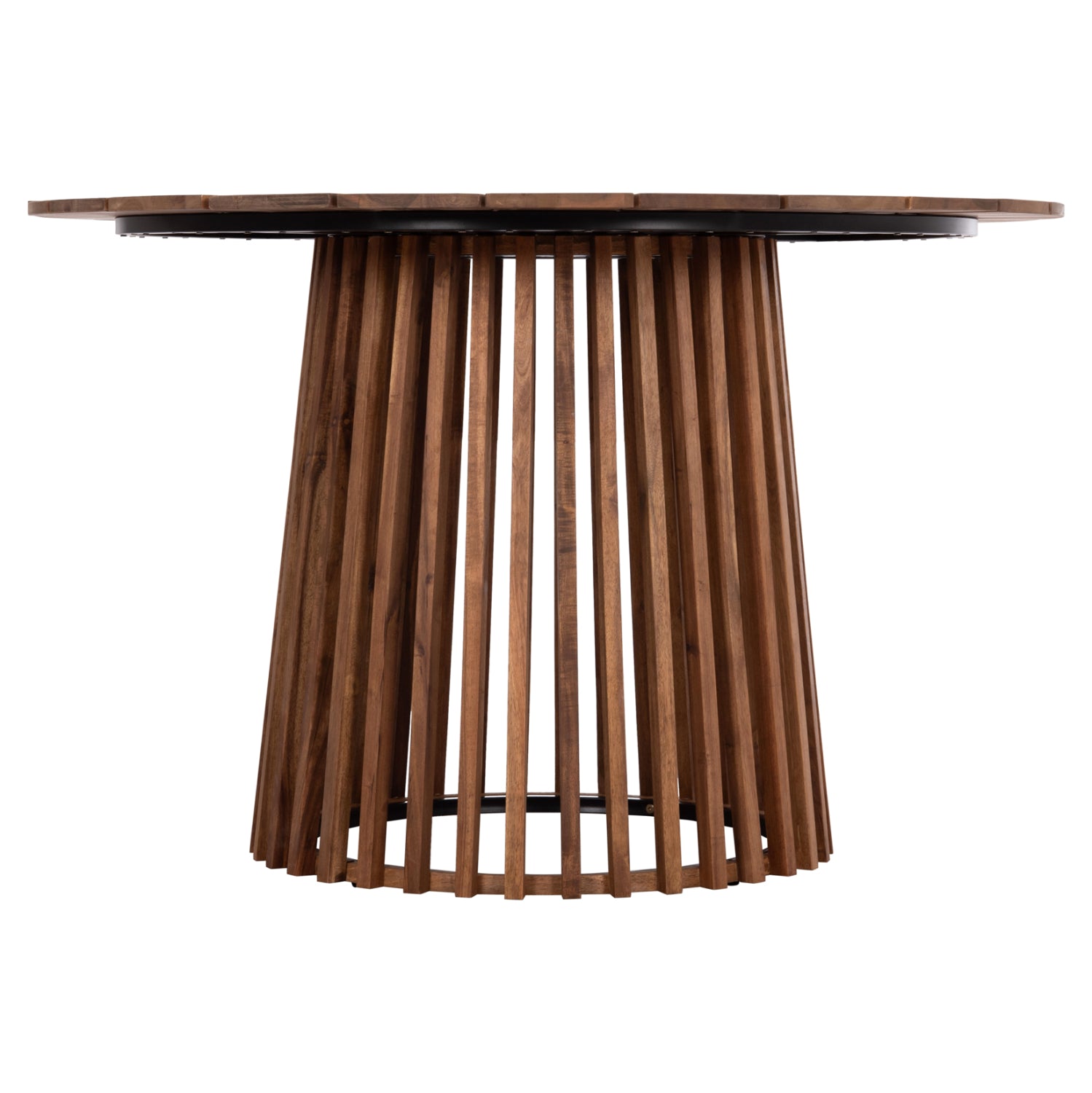 Маса CRISTOBAL  акациево дърво-метал Φ120x76Hcм