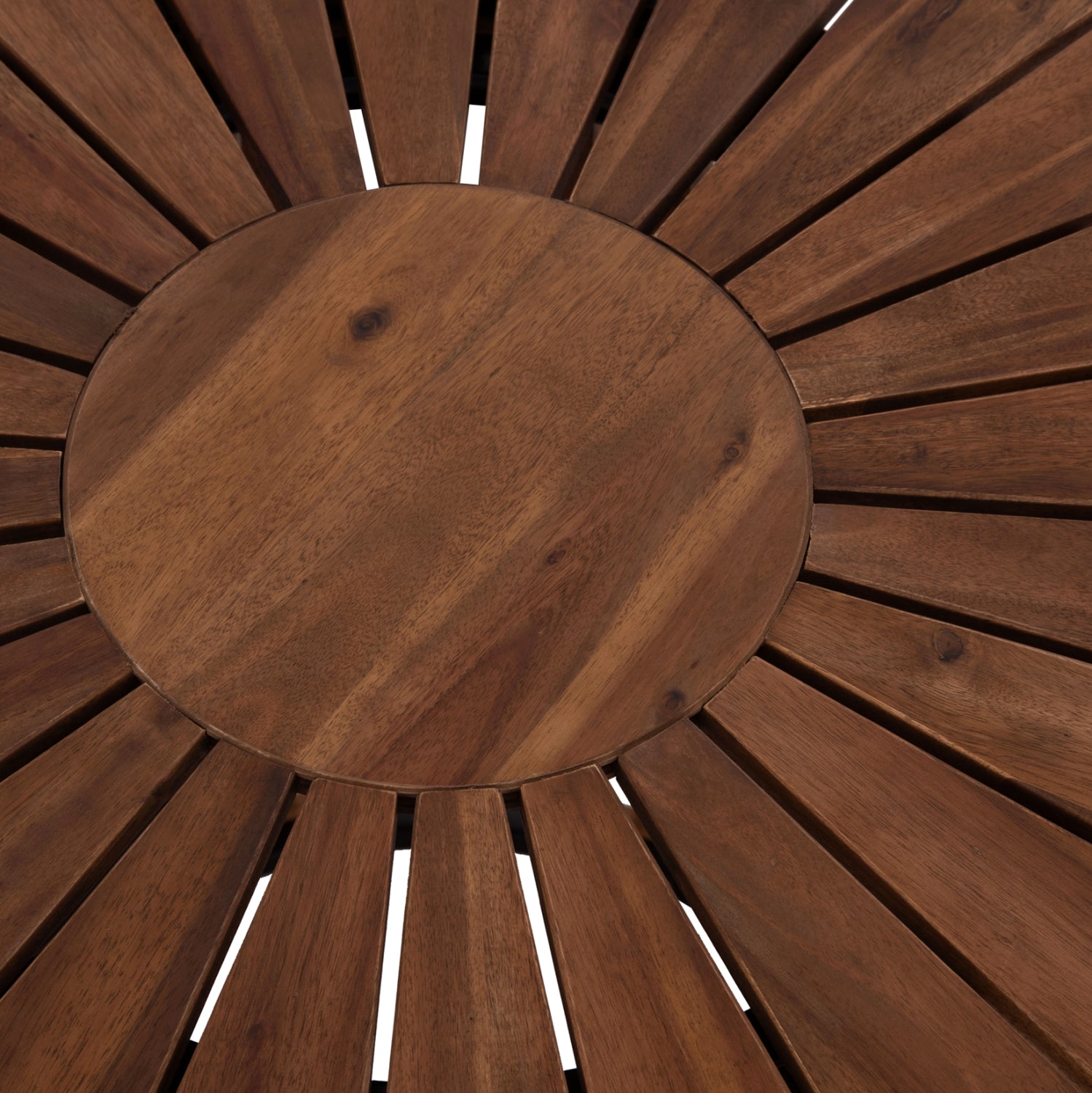 Маса CRISTOBAL  акациево дърво-метал Φ120x76Hcм