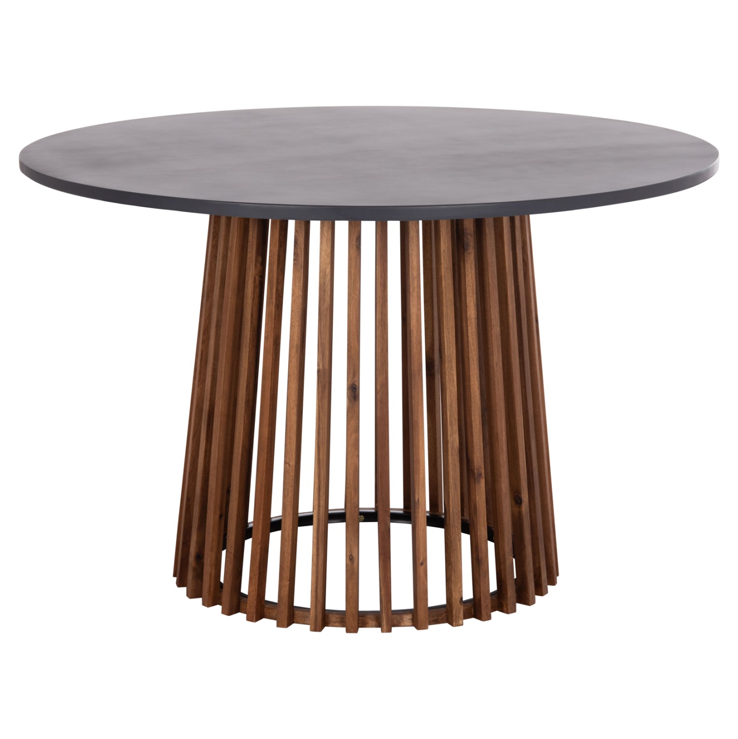 Кръгла външна маса Сristobal акация дърво-циментов плот Ф120x77см