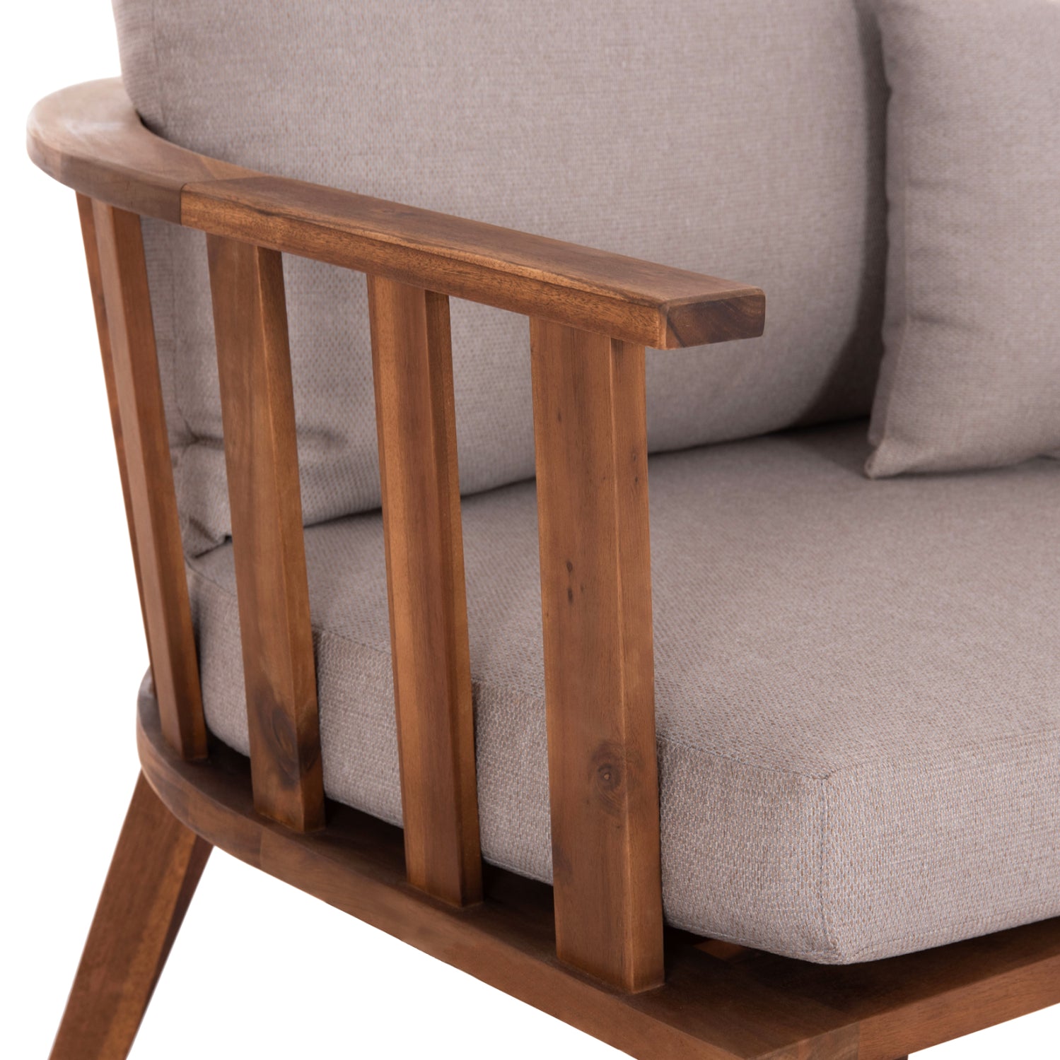 Градински комплект HARRA акациево дърво с маса 200x75.5x87 естествен-сив цвят 4 бр