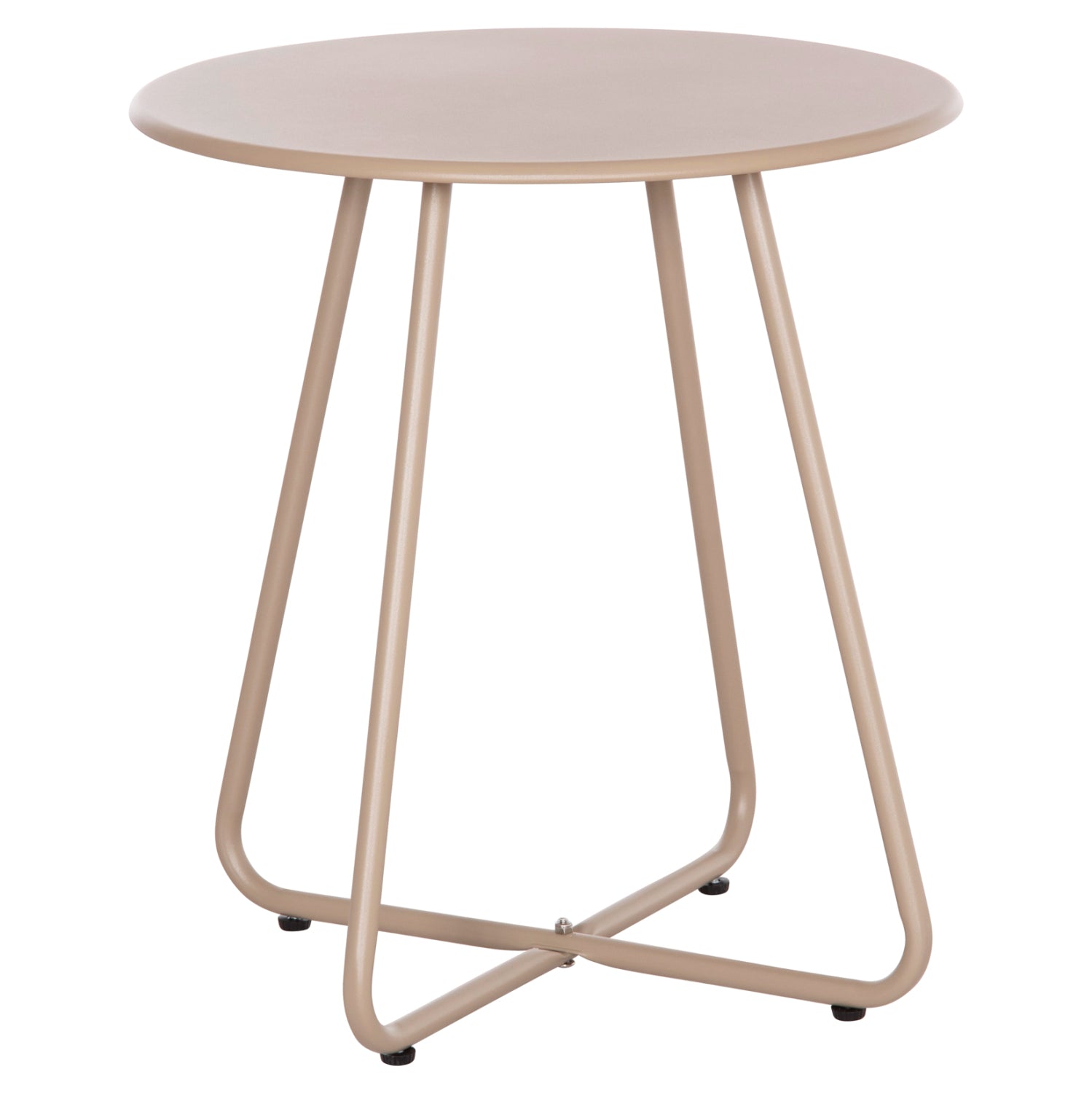 Кръгла метална странична маса  SAMMON капучино φ45x50cм