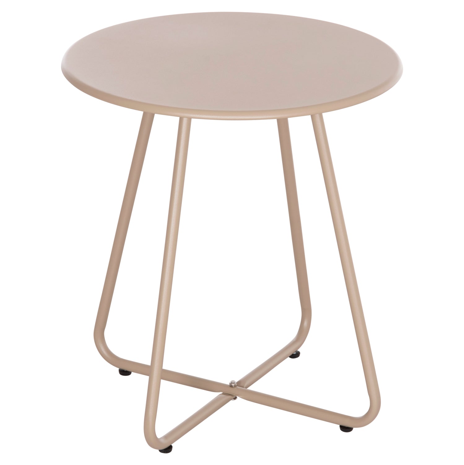 Кръгла метална странична маса  SAMMON капучино φ45x50cм
