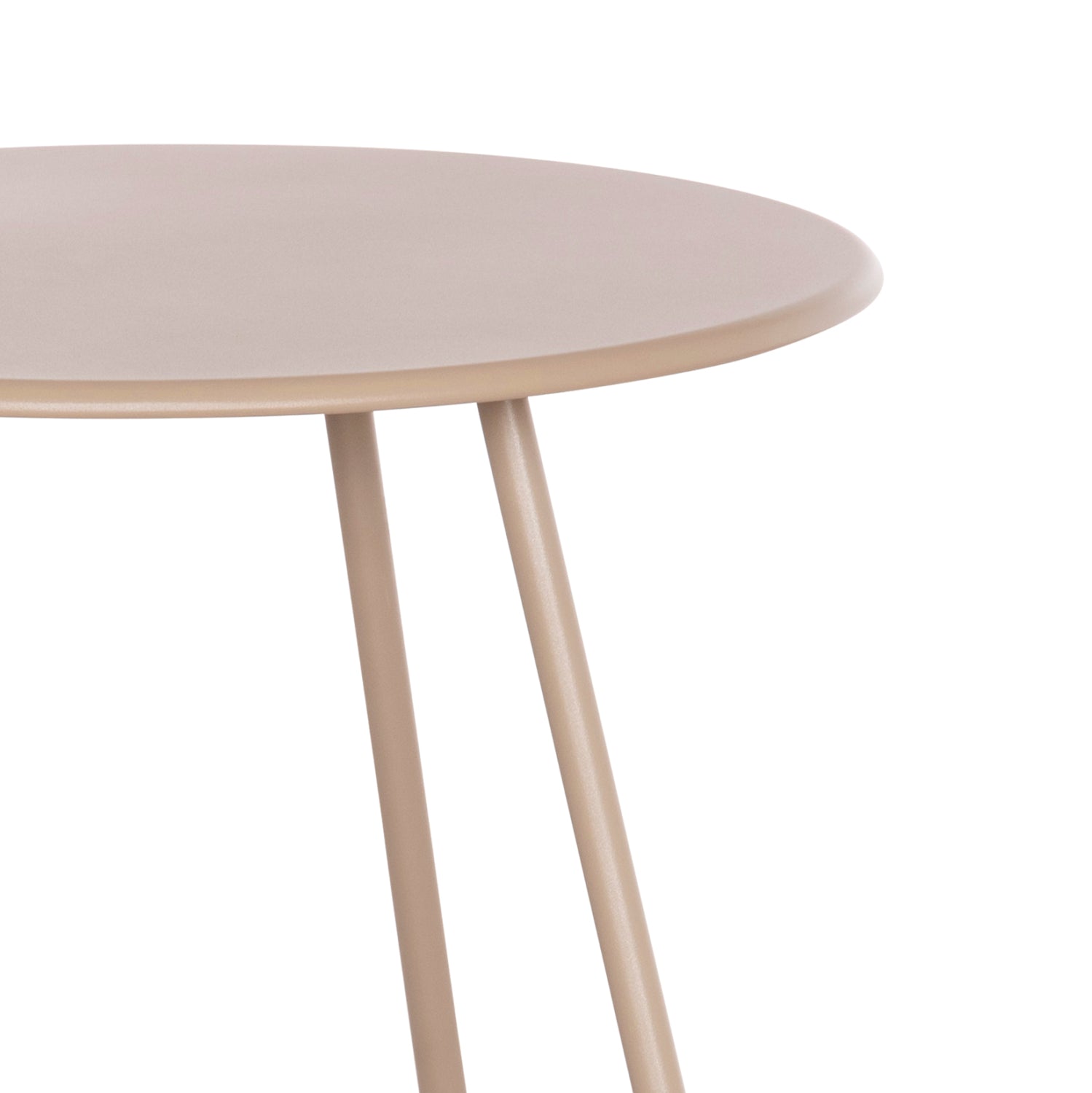 Кръгла метална странична маса Sammon капучино φ45x50cм