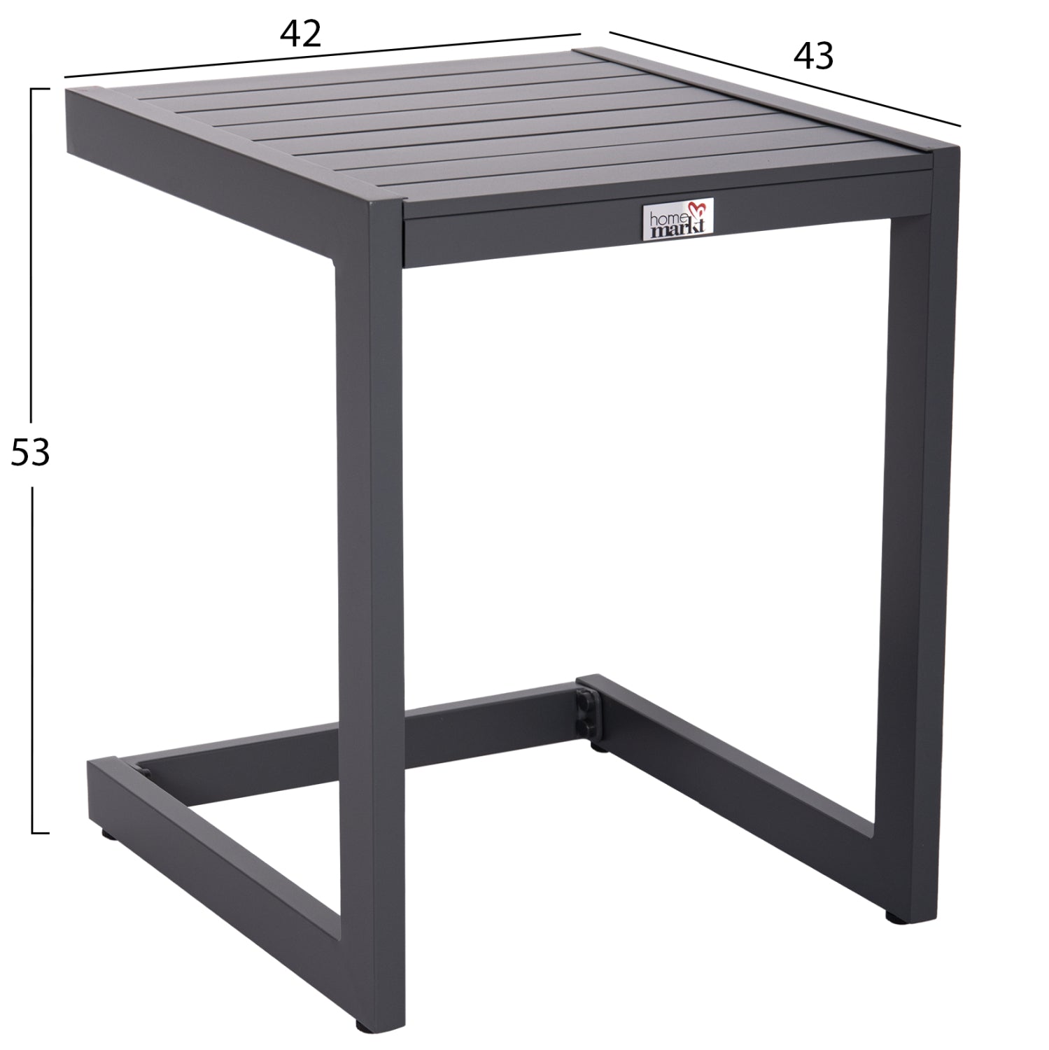 Стол маса Belling алуминиев в тъмно сиво 42x43x53см.