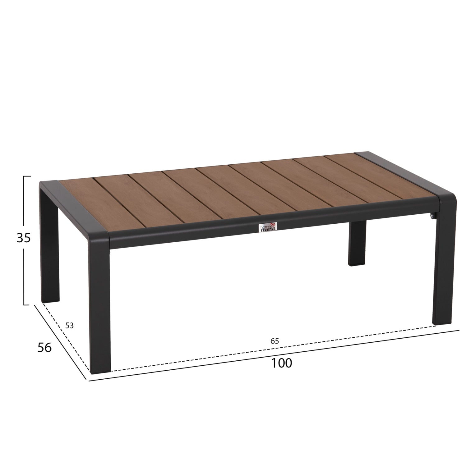 Масичка  BENTRY цвят антрацит-натурал 100x56x35