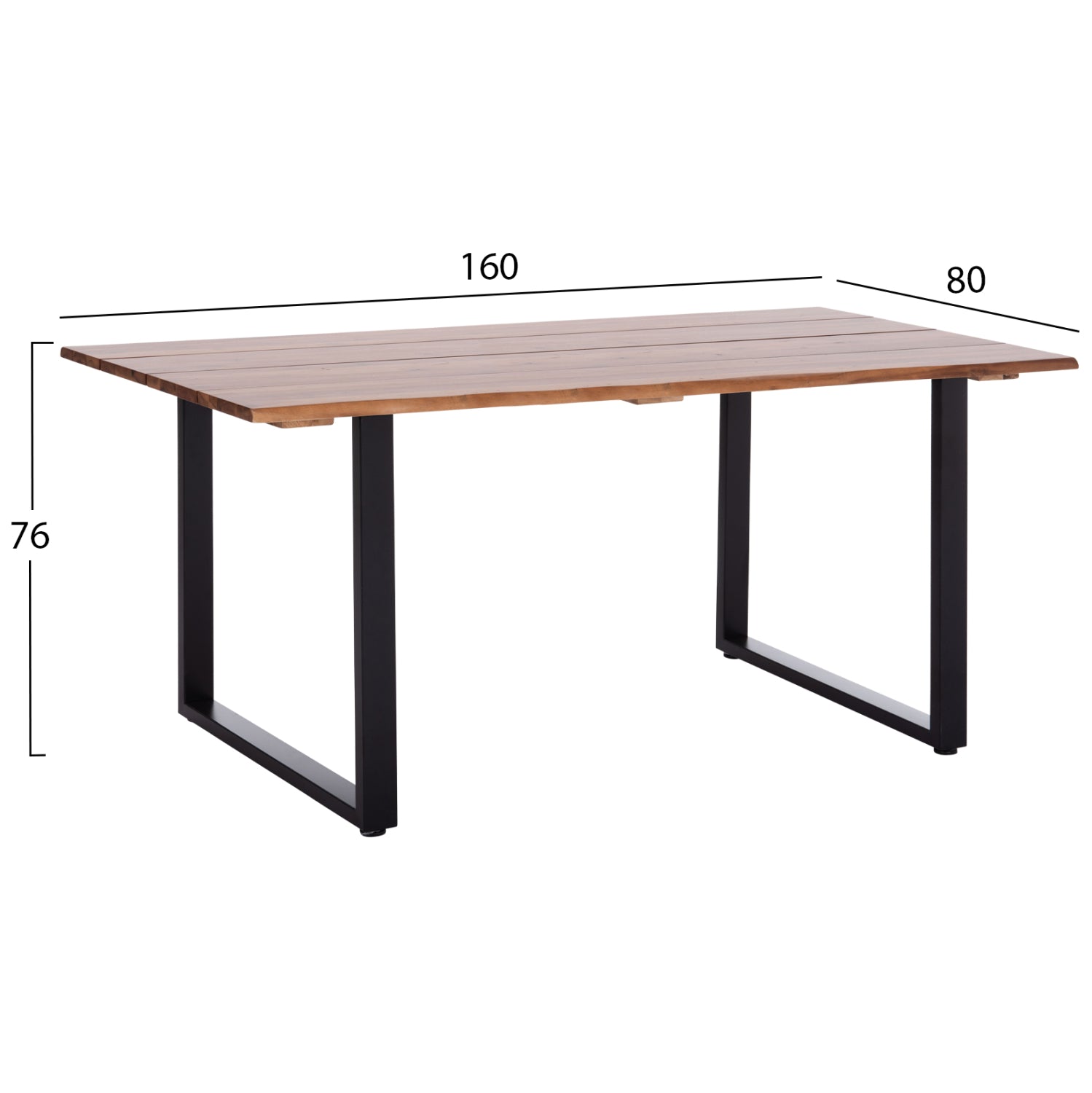 Трапезна маса  FRIGGO акациево дърво дебелина на повърхността 2.6cm- 160x80x76h