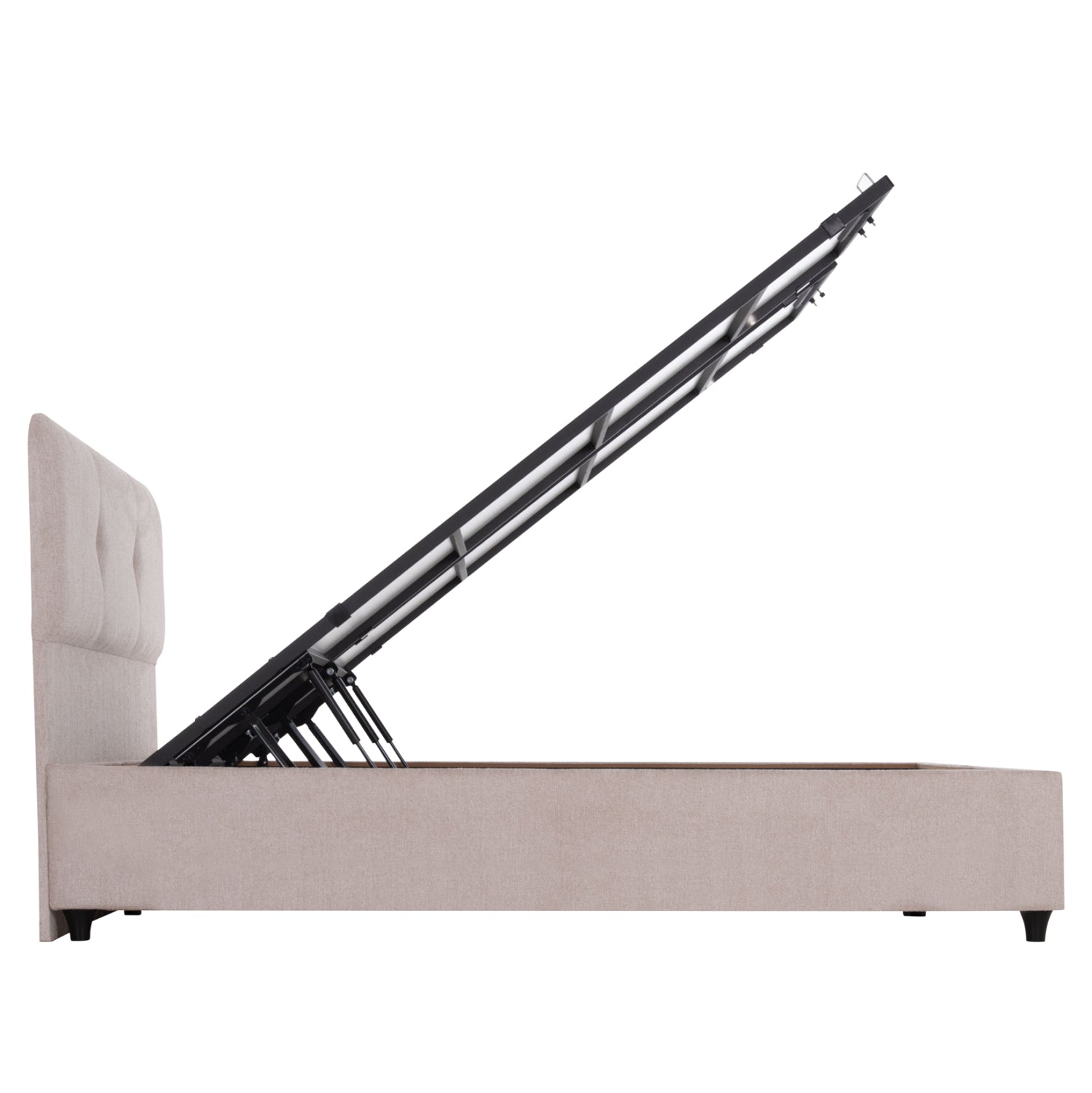 Легло с място за съхранение dolores бежов плат - за матрак 160x200см