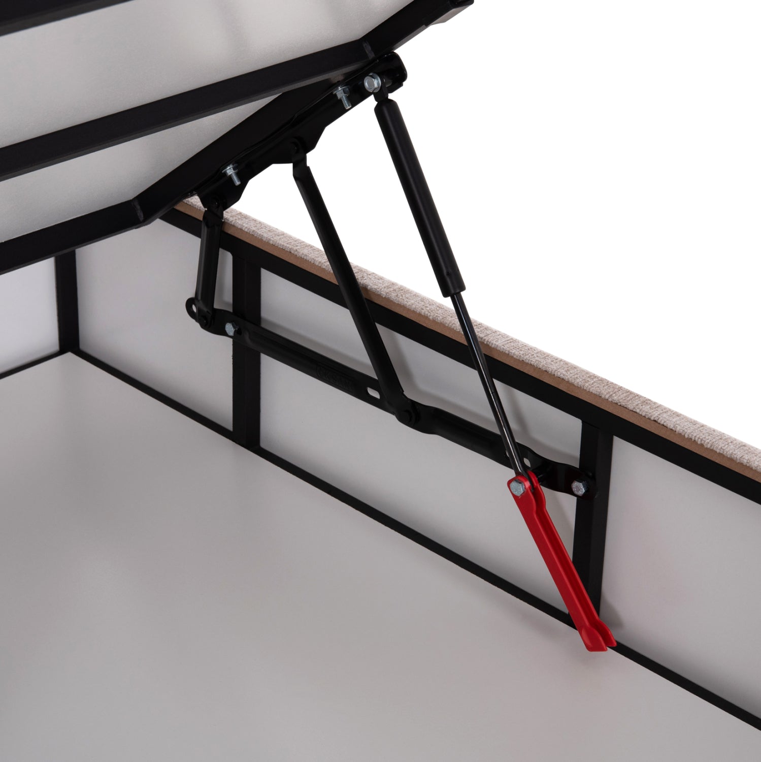 Легло с място за съхранение dolores бежов плат - за матрак 160x200см