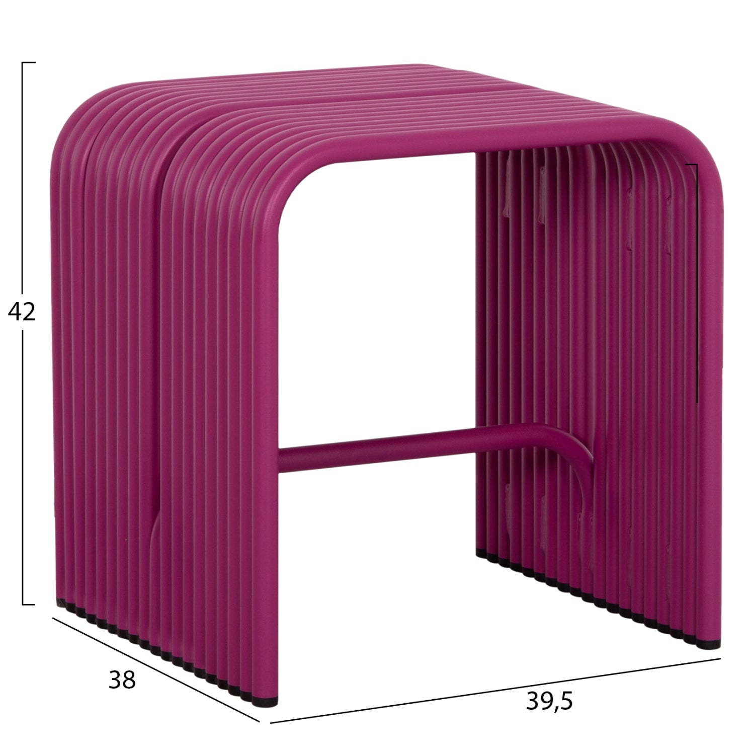 Табуретка  INTREPID серия алуминиева в лилав цвят 40x38x42.5ycm.