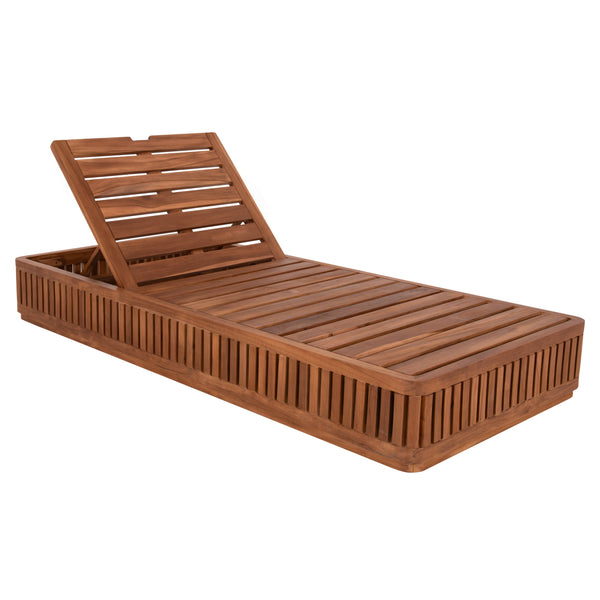 Шезлонг VERNON тиково дърво естествен цвят  200x80x25см.