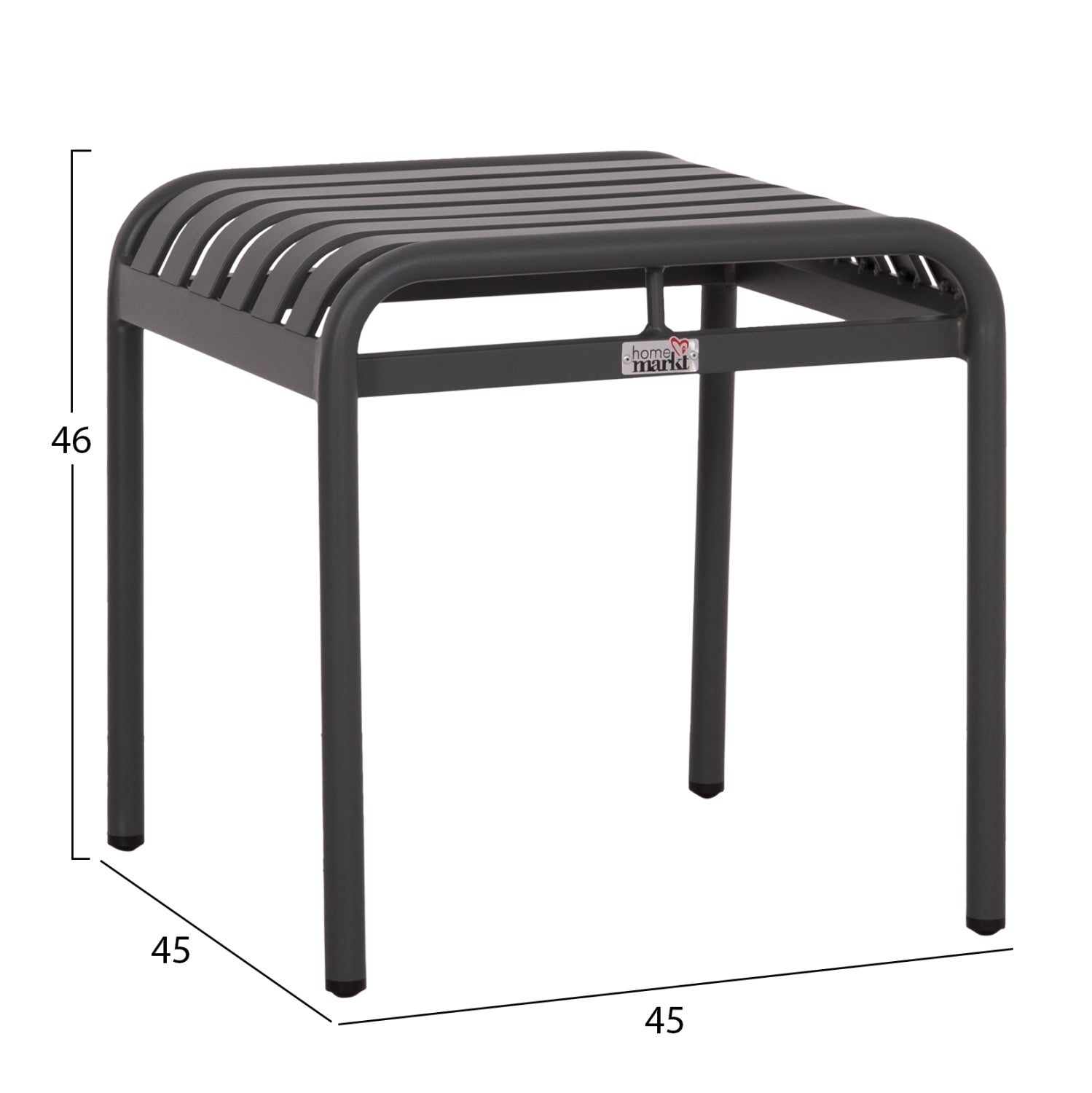 Алуминиева табуретка RACHEL сива 45x45x46см.