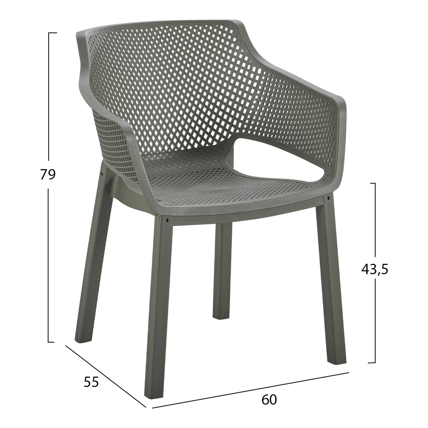 Полипропиленов фотогал пеги, тъмно маслинено зелен, 60x55x79см