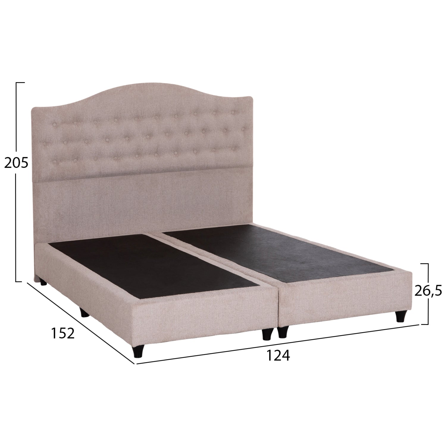 Легло Малена бежов цвят  150x200см