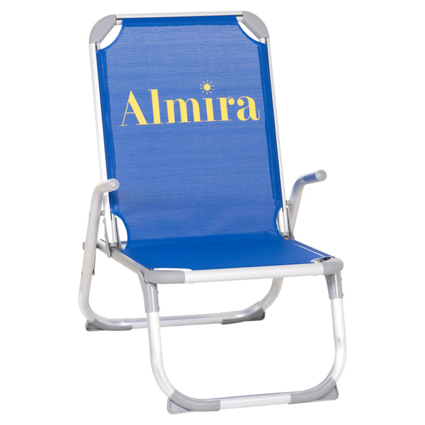 Плажен стол  ALMIRA   алуминиеви  син текстил 53x68x80см