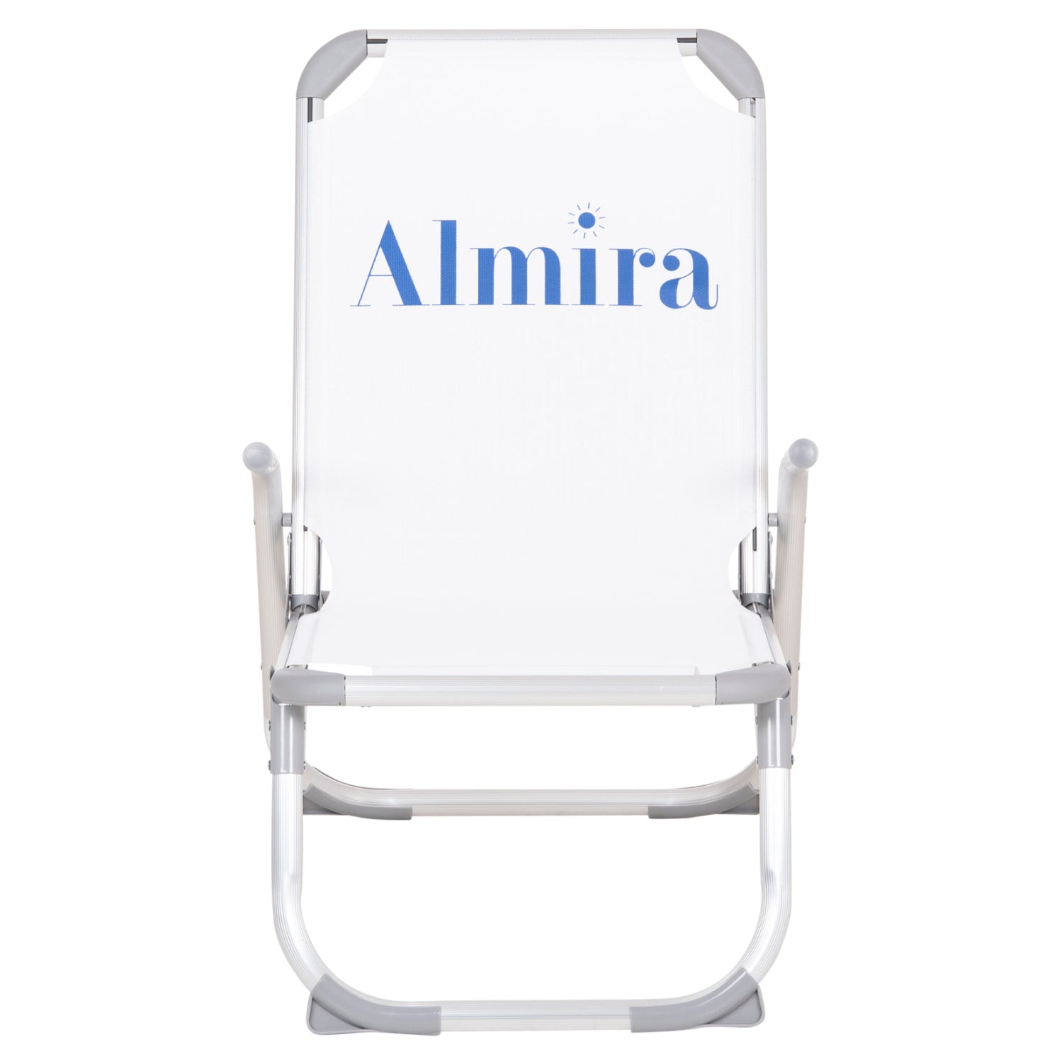 Плажен стол ALMIRA от издръжлива алуминиева сплав, бял текстил  53x68x80см