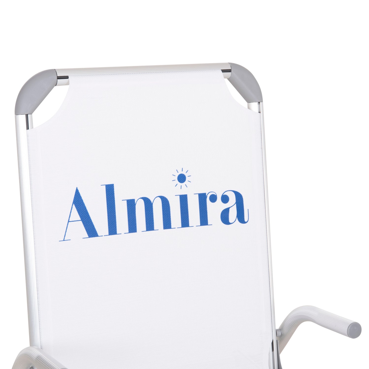 Плажен стол ALMIRA от издръжлива алуминиева сплав, бял текстил  53x68x80см