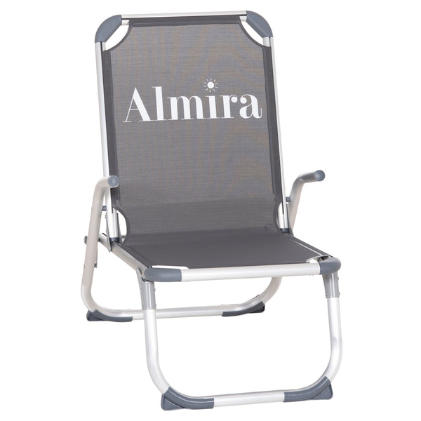 Плажен стол ALMIRA сив текстил 53x68x80см