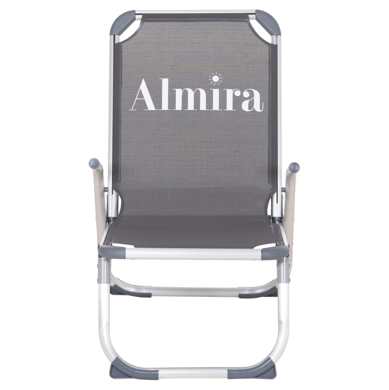 Плажен стол ALMIRA сив текстил 53x68x80см
