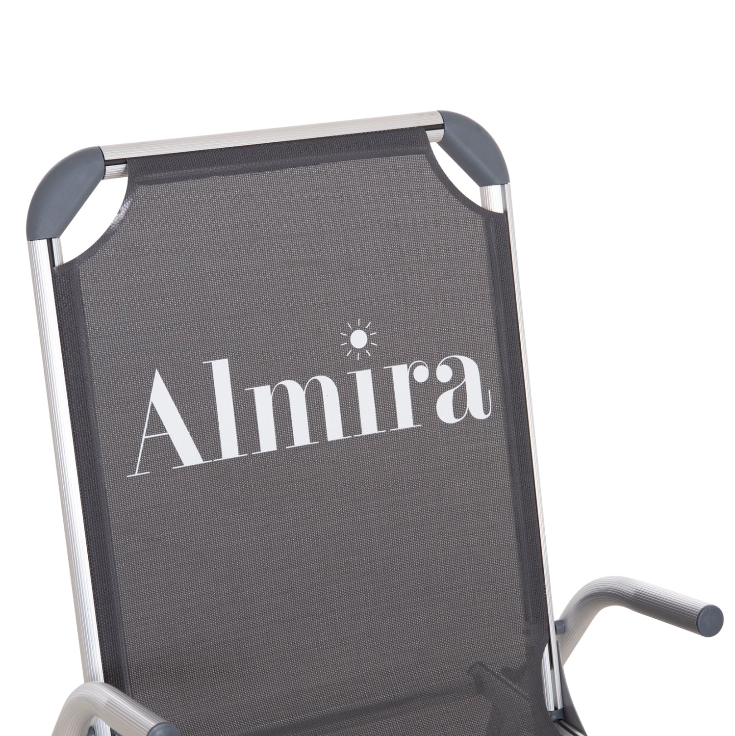 Плажен стол ALMIRA сив текстил 53x68x80см