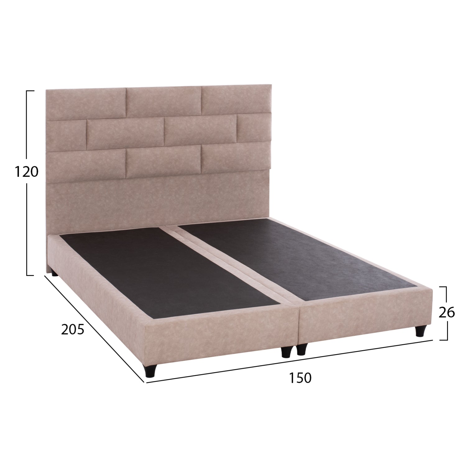 Легло за матрак soledad бежово 150x200 см